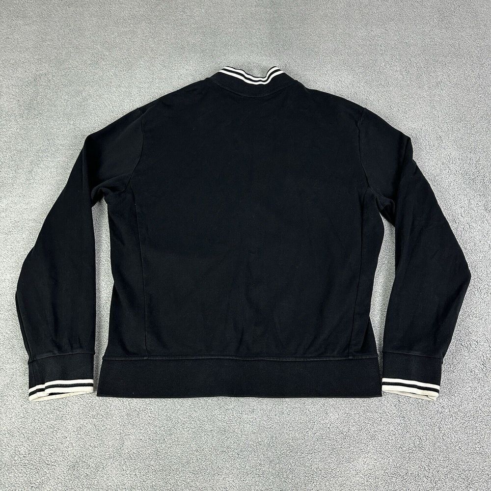 Polo Ralph Lauren Track Jacket Mens Large Double Knit Black Full Zip Red Pony - Picture 8 of 13